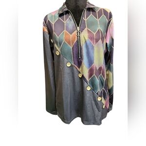 MISSLOOK Multicolor Patterned Top NWOT MED